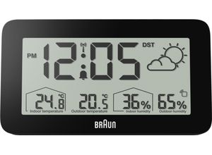 4007218676047 - BRAUN Digitale Wetterstation mit Außeneinheit Hygrometer Thermometer schwarz