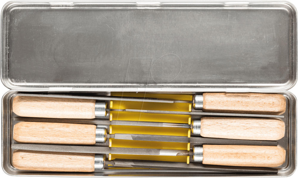 4007220011362 - 11700265 Schlüsselfeilen-Set Hieb 2 inkl Feilenheften in Metallbox Länge 100 mm 1 St - Pferd 4007220011362 - 11700265 Schlüsselfeilen-Set Hieb 2 inkl Feilenheften in Metallbox Länge 100 mm 1 St - Pferd