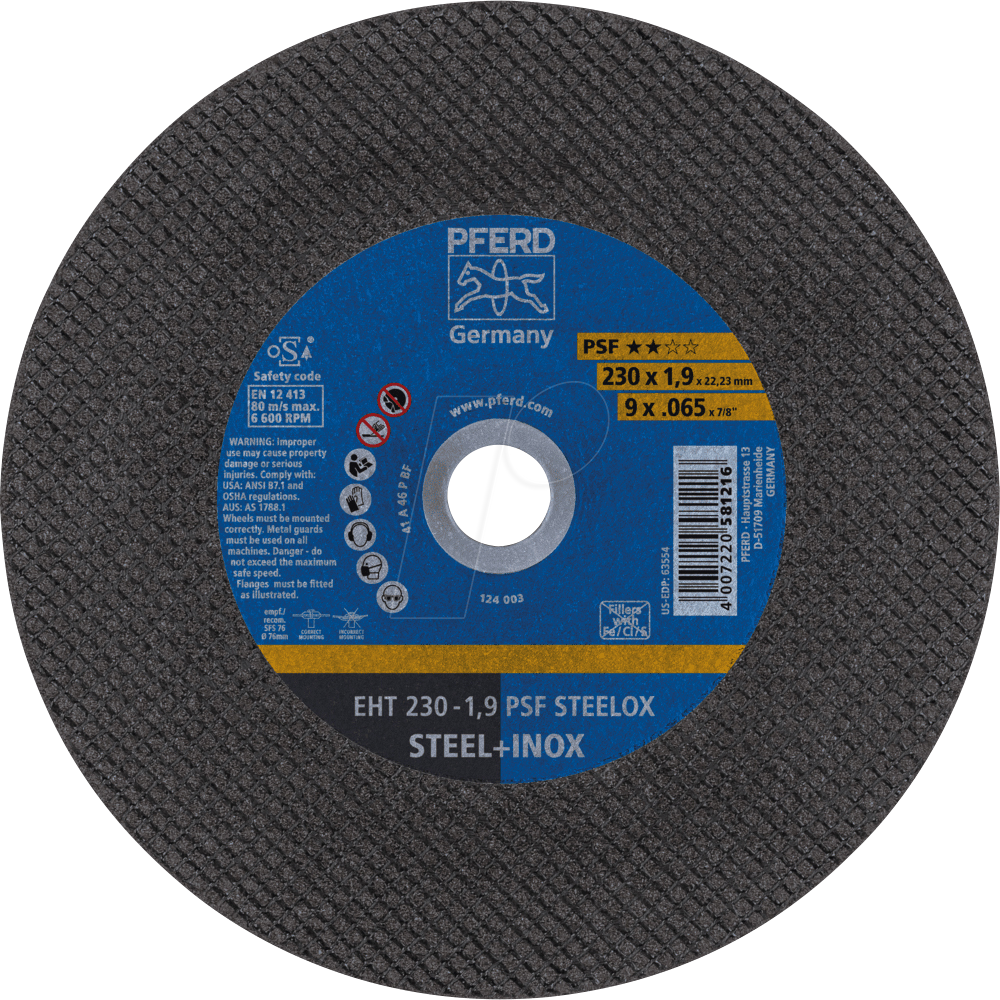 4007220229842 - PSF STEELOX 69198293 Trennscheibe gerade 230 mm 5 St Edelstahl Stahl