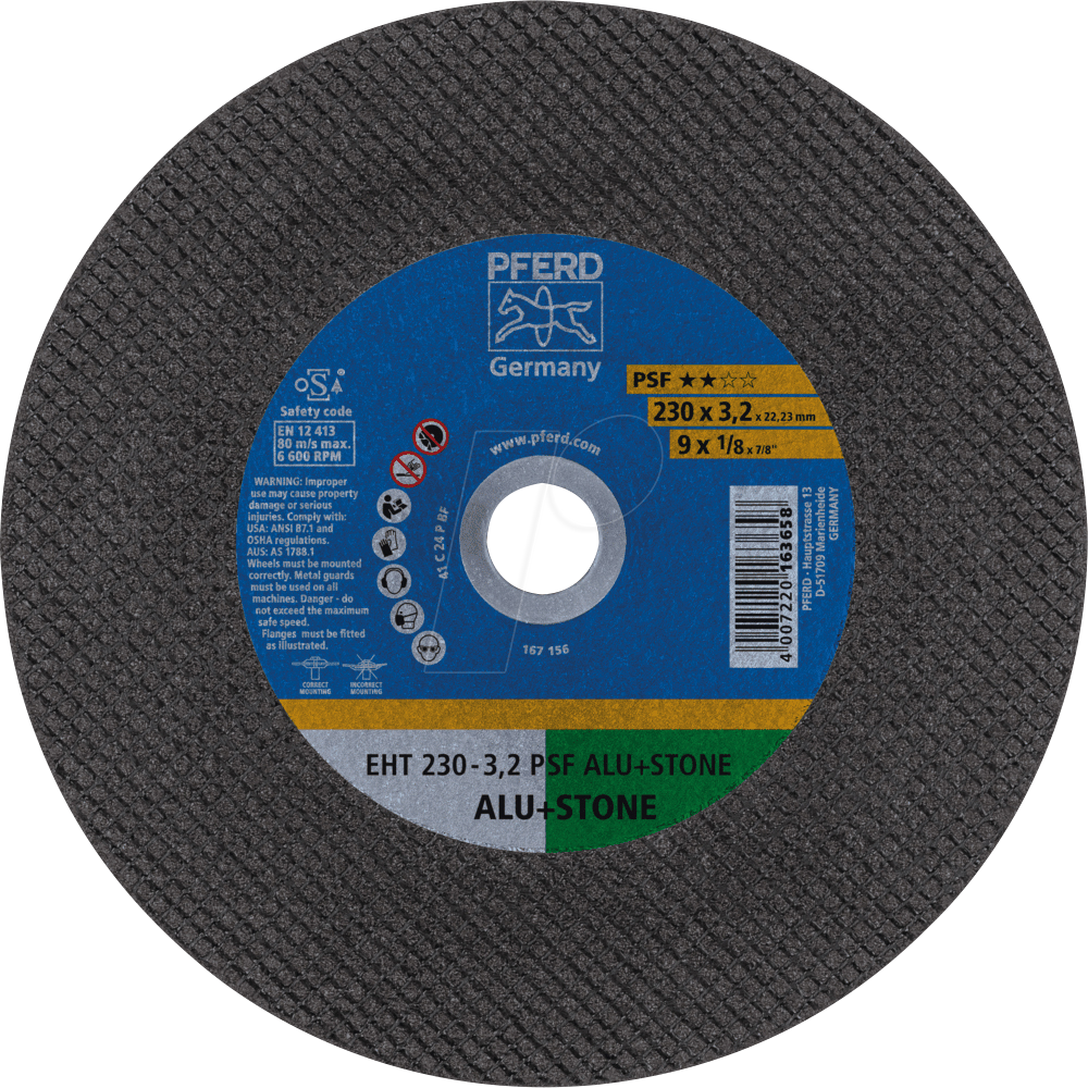 4007220241479 - PFERD 69198295 - Trennscheibe EHT 230x32x2223 mm gerade Universallinie 4007220241479 - PFERD 69198295 - Trennscheibe EHT 230x32x2223 mm gerade Universallinie