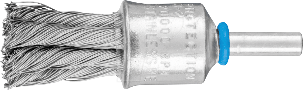 4007220247594 - PFERD 43298010 - Pinselbürste gezopft PBG Ø19 mm Schaft-Ø6 mm Edelstahl-Draht-Ø0