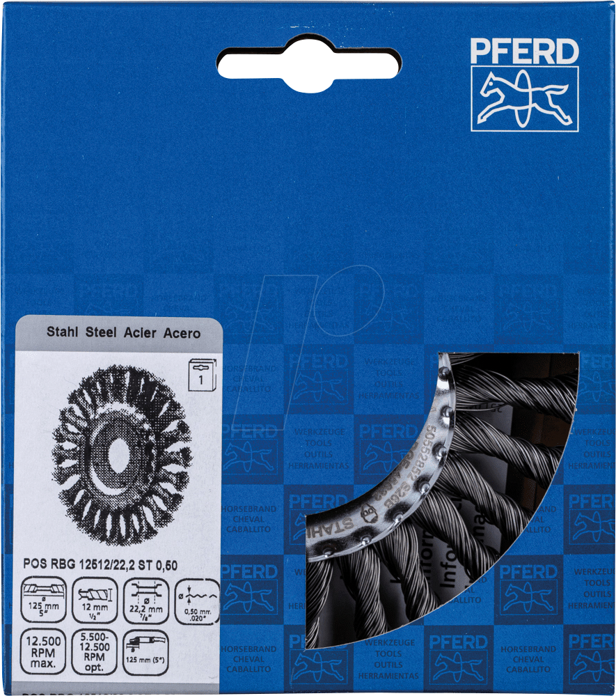 4007220248348 - PFERD 43303005 - Rundbürste gezopft RBG Ø 125x12x222 mm Stahl-Draht-Ø 050mm 4007220248348 - PFERD 43303005 - Rundbürste gezopft RBG Ø 125x12x222 mm Stahl-Draht-Ø 050mm