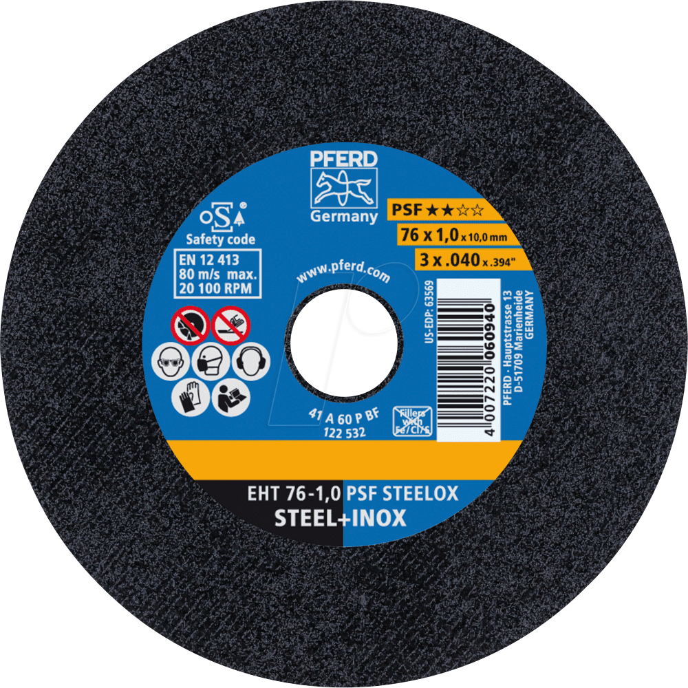 4007220571866 - PFERD 69121091 - Trennscheiben EHT 125-10 PSF STEELOX 10er Pack