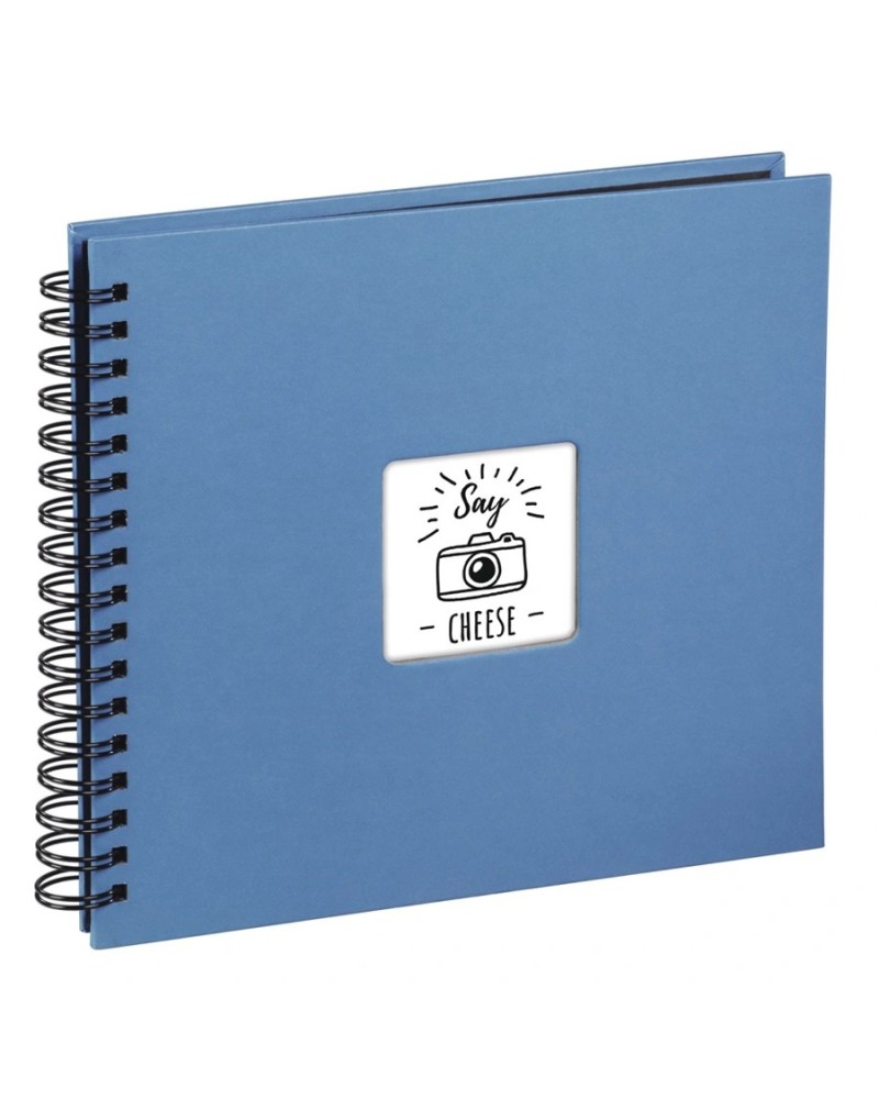 4007249106117 - Fine Art - Fotoalbum 50 schwarze Seiten (25 Blatt) spiralgebunden 36 x 32 cm mit Fotoeinsteckfach azurblau