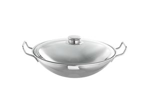 4007257581081 - Wok SCHULTE-UFER Bo-Lang i Pfannen Gr Ø 36 cm silberfarben mit Glasdeckel und Zubehör Induktion