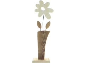 4007299004548 - Dekoleidenschaft - Holzdeko Blume Dekorative Holzblume stehend 44 cm naturbelassen zweifarbig FF-514002