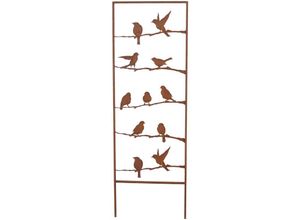 4007299005705 - Dekoleiter Vogelgezwitscher Gartendeko Gartenstecker Metalldeko in Rostoptik FF-770236