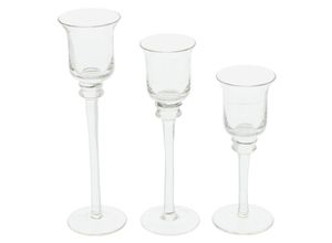 4007299244104 - Glas-Kerzenhalter 3er Set Feuer Leuchten hell Tisch Deko  klassisches Design FF-224410