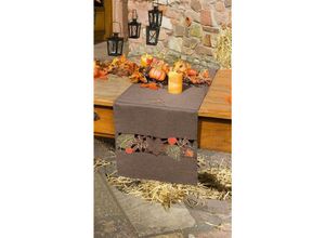 4007299375532 - - Tischläufer Herbstlaub braun 40x150 cm Tischband