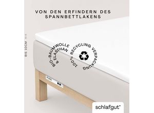 4007399454168 - Spannbettlaken SCHLAFGUT PURE TOPPER in Gr 90x200 140x200 oder 180x200 cm Laken für Topper Gr B L 140-160 cm x 200-220 cm 1 St Jersey-Elasthan 140-160 x 200-220 cm 10 cm weiß (full white) aus 100% Bio-Baumwolle für Matratzen bis 10 cm Höhe Bettlaken