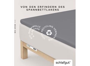 4007399454175 - Spannbettlaken SCHLAFGUT PURE TOPPER in Gr 90x200 140x200 oder 180x200 cm Laken für Topper Gr B L 140-160 cm x 200-220 cm 1 St Jersey-Elasthan 140-160 x 200-220 cm 10 cm grau (grey mid) aus 100% Bio-Baumwolle für Matratzen bis 10 cm Höhe Bettlaken