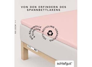 4007399454250 - Spannbettlaken SCHLAFGUT PURE TOPPER in Gr 90x200 140x200 oder 180x200 cm Laken für Topper Gr B L 140-160 cm x 200-220 cm 1 St Jersey-Elasthan 140-160 x 200-220 cm 10 cm lila (purple light) aus 100% Bio-Baumwolle für Matratzen bis 10 cm Höhe Bettlaken