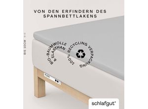 4007399454298 - Spannbettlaken SCHLAFGUT PURE TOPPER in Gr 90x200 140x200 oder 180x200 cm Laken für Topper Gr B L 140-160 cm x 200-220 cm 1 St Jersey-Elasthan 140-160 x 200-220 cm 10 cm grau (grey light) aus 100% Bio-Baumwolle für Matratzen bis 10 cm Höhe Bettlaken