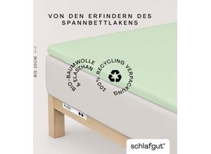 4007399454366 - Spannbettlaken SCHLAFGUT PURE TOPPER in Gr 90x200 140x200 oder 180x200 cm Laken für Topper Gr B L 140-160 cm x 200-220 cm 1 St Jersey-Elasthan 140-160 x 200-220 cm 10 cm grün (green light) aus 100% Bio-Baumwolle für Matratzen bis 10 cm Höhe Bettlaken