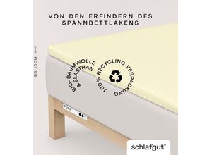 4007399454441 - Spannbettlaken SCHLAFGUT PURE TOPPER in Gr 90x200 140x200 oder 180x200 cm Laken für Topper Gr B L 180-200 cm x 200-220 cm 1 St Jersey-Elasthan 180-200 x 200-220 cm 10 cm gelb (yellow light) aus 100% Bio-Baumwolle für Matratzen bis 10 cm Höhe Bettlaken