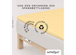 4007399454465 - Spannbettlaken SCHLAFGUT PURE TOPPER in Gr 90x200 140x200 oder 180x200 cm Laken für Topper Gr B L 180-200 cm x 200-220 cm 1 St Jersey-Elasthan 180-200 x 200-220 cm 10 cm gelb (yellow mid) aus 100% Bio-Baumwolle für Matratzen bis 10 cm Höhe Bettlaken