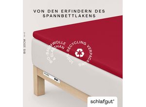 4007399454502 - Spannbettlaken SCHLAFGUT PURE TOPPER in Gr 90x200 140x200 oder 180x200 cm Laken für Topper Gr B L 180-200 cm x 200-220 cm 1 St Jersey-Elasthan 180-200 x 200-220 cm 10 cm rot (red deep) aus 100% Bio-Baumwolle für Matratzen bis 10 cm Höhe Bettlaken