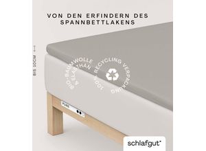 4007399454540 - Spannbettlaken SCHLAFGUT PURE TOPPER in Gr 90x200 140x200 oder 180x200 cm Laken für Topper Gr B L 180-200 cm x 200-220 cm 1 St Jersey-Elasthan 180-200 x 200-220 cm 10 cm beige (sand mid) aus 100% Bio-Baumwolle für Matratzen bis 10 cm Höhe Bettlaken