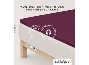 4007399454588 - Spannbettlaken SCHLAFGUT PURE TOPPER in Gr 90x200 140x200 oder 180x200 cm Laken für Topper Gr B L 180-200 cm x 200-220 cm 1 St Jersey-Elasthan 180-200 x 200-220 cm 10 cm lila (purple deep) aus 100% Bio-Baumwolle für Matratzen bis 10 cm Höhe Bettlaken