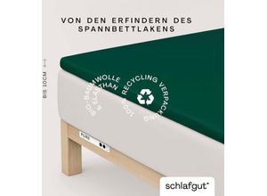 4007399454649 - Spannbettlaken SCHLAFGUT PURE TOPPER in Gr 90x200 140x200 oder 180x200 cm Laken für Topper Gr B L 180-200 cm x 200-220 cm 1 St Jersey-Elasthan 180-200 x 200-220 cm 10 cm grün (green deep) aus 100% Bio-Baumwolle für Matratzen bis 10 cm Höhe Bettlaken