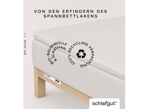 4007399454656 - Spannbettlaken SCHLAFGUT PURE TOPPER in Gr 90x200 140x200 oder 180x200 cm Laken für Topper Gr B L 180-200 cm x 200-220 cm 1 St Jersey-Elasthan 180-200 x 200-220 cm 10 cm beige (sand light) aus 100% Bio-Baumwolle für Matratzen bis 10 cm Höhe Bettlaken