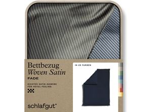 4007399468080 - Bettbezug SCHLAFGUT Woven Satin Fade mit feinen Streifen Bettbezüge Gr B L 135-140 cm x 200 cm blau (blue deep off black) Mako-Satin-Bettwäsche mit Farbverlauf Mix & Match passender Kissenbezug erhältlich