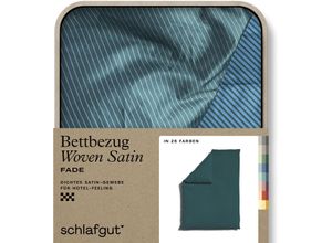 4007399468103 - Bettbezug SCHLAFGUT Woven Satin Fade mit feinen Streifen Bettbezüge Gr B L 135-140 cm x 200 cm bunt (petrol deep green deep) Mako-Satin-Bettwäsche mit Farbverlauf Mix & Match passender Kissenbezug erhältlich