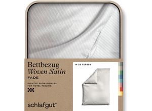 4007399468158 - Bettbezug SCHLAFGUT Woven Satin Fade mit feinen Streifen Bettbezüge Gr B L 135-140 cm x 200 cm weiß (full white sand light) Mako-Satin-Bettwäsche mit Farbverlauf Mix & Match passender Kissenbezug erhältlich