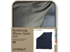 4007399468240 - Bettbezug SCHLAFGUT Woven Satin Fade mit feinen Streifen Bettbezüge Gr B L 240 cm x 220 cm blau (blue deep off black) Mako-Satin-Bettwäsche mit Farbverlauf Mix & Match passender Kissenbezug erhältlich