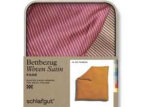 4007399468257 - Bettbezug SCHLAFGUT Woven Satin Fade mit feinen Streifen Bettbezüge Gr B L 240 cm x 220 cm bunt (yellow deep red mid) Mako-Satin-Bettwäsche mit Farbverlauf Mix & Match passender Kissenbezug erhältlich