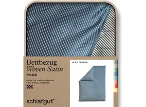 4007399468370 - Bettbezug SCHLAFGUT Woven Satin Fade mit feinen Streifen Bettbezüge Gr B L 155 cm x 220 cm blau (grey light blue mid) Mako-Satin-Bettwäsche mit Farbverlauf Mix & Match passender Kissenbezug erhältlich