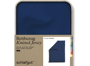 4007399472162 - Bettbezug SCHLAFGUT Knitted Jersey uni aus Bio-Baumwolle mit Elasthan Reißverschluss Bettbezüge Gr B L 135-140 cm x 200 cm Jersey blau (blue deep) bügelfrei Mix & Match Bettwäsche passender Kissenbezug erhältlich