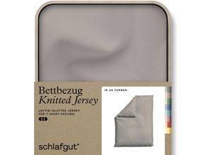 4007399472230 - Bettbezug SCHLAFGUT Knitted Jersey uni aus Bio-Baumwolle mit Elasthan Reißverschluss Bettbezüge Gr B L 135-140 cm x 200 cm Jersey beige (sand mid) bügelfrei Mix & Match Bettwäsche passender Kissenbezug erhältlich