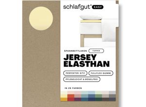 4007399479994 - Spannbettlaken SCHLAFGUT EASY Jersey Elasthan Topper Laken Gr B L 180-200 cm x 200-220 cm 1 St Jersey 180-200 x 200-220 cm 10 cm gelb (yellow mid) MADE IN GREEN by OEKO-TEX