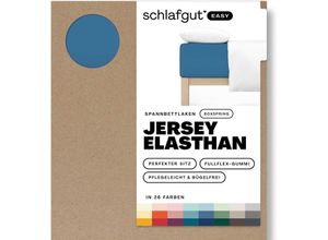 4007399480631 - Spannbettlaken SCHLAFGUT EASY Jersey Elasthan Boxspring Laken Gr B L 120-130 cm x 200-220 cm 1 St Jersey 120-130 x 200-220 cm 40 cm blau (blue mid) MADE IN GREEN by OEKO-TEX