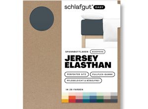 4007399480716 - Spannbettlaken SCHLAFGUT EASY Jersey Elasthan Boxspring Laken Gr B L 120-130 cm x 200-220 cm 1 St Jersey 120-130 x 200-220 cm 40 cm grau (grey deep) MADE IN GREEN by OEKO-TEX