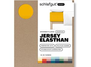 4007399480761 - Spannbettlaken SCHLAFGUT EASY Jersey Elasthan Boxspring Laken Gr B L 140-160 cm x 200-220 cm 1 St Jersey 140-160 x 200-220 cm 40 cm gelb (yellow deep) MADE IN GREEN by OEKO-TEX