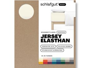 4007399480785 - Spannbettlaken SCHLAFGUT EASY Jersey Elasthan Boxspring Laken Gr B L 140-160 cm x 200-220 cm 1 St Jersey 140-160 x 200-220 cm 40 cm gelb (yellow light) MADE IN GREEN by OEKO-TEX