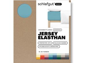 4007399481126 - Spannbettlaken SCHLAFGUT EASY Jersey Elasthan Boxspring Laken Gr B L 180-200 cm x 200-220 cm 1 St Jersey 180-200 x 200-220 cm 40 cm blau (petrol mid) MADE IN GREEN by OEKO-TEX