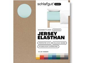 4007399481133 - Spannbettlaken SCHLAFGUT EASY Jersey Elasthan Boxspring Laken Gr B L 180-200 cm x 200-220 cm 1 St Jersey 180-200 x 200-220 cm 40 cm blau (petrol light) MADE IN GREEN by OEKO-TEX