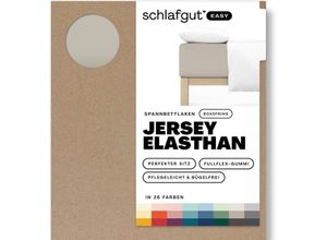 4007399481218 - Spannbettlaken SCHLAFGUT EASY Jersey Elasthan Boxspring Laken Gr B L 180-200 cm x 200-220 cm 1 St Jersey 180-200 x 200-220 cm 40 cm beige (sand mid) MADE IN GREEN by OEKO-TEX