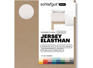 4007399481225 - Spannbettlaken SCHLAFGUT EASY Jersey Elasthan Boxspring Laken Gr B L 180-200 cm x 200-220 cm 1 St Jersey 180-200 x 200-220 cm 40 cm beige (sand light) MADE IN GREEN by OEKO-TEX