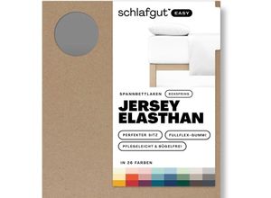 4007399481249 - Spannbettlaken SCHLAFGUT EASY Jersey Elasthan Boxspring Laken Gr B L 180-200 cm x 200-220 cm 1 St Jersey 180-200 x 200-220 cm 40 cm grau (grey mid) MADE IN GREEN by OEKO-TEX