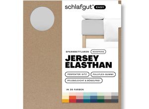 4007399481256 - Spannbettlaken SCHLAFGUT EASY Jersey Elasthan Boxspring Laken Gr B L 180-200 cm x 200-220 cm 1 St Jersey 180-200 x 200-220 cm 40 cm grau (grey light) MADE IN GREEN by OEKO-TEX