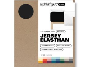 4007399481263 - Spannbettlaken SCHLAFGUT EASY Jersey Elasthan Boxspring Laken Gr B L 180-200 cm x 200-220 cm 1 St Jersey 180-200 x 200-220 cm 40 cm schwarz (off black) MADE IN GREEN by OEKO-TEX