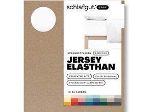 4007399481270 - Spannbettlaken SCHLAFGUT EASY Jersey Elasthan Boxspring Laken Gr B L 180-200 cm x 200-220 cm 1 St Jersey 180-200 x 200-220 cm 40 cm weiß (full white) MADE IN GREEN by OEKO-TEX