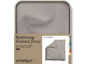 4007399481409 - Bettbezug SCHLAFGUT Knitted Jersey uni aus Bio-Baumwolle mit Elasthan Reißverschluss Bettbezüge Gr B L 200 cm x 200 cm beige (sand mid) Jersey-Bettwäsche