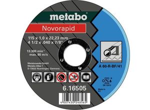 4007430248565 - Novorapid 115 x 10 x 2223 mm Stahl Trennscheibe Form 41 (616505000) - Metabo