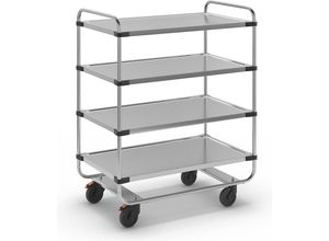 4007537083878 - Edelstahl-Servierwagen montiert mit 4 Etagen LxBxH 1035 x 635 x 1310 mm kaiserkraft 4007537083878 - Edelstahl-Servierwagen montiert mit 4 Etagen LxBxH 1035 x 635 x 1310 mm kaiserkraft