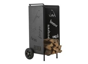 4007633045053 - Heibi Metall - Heibi Holzwagen aus pulverbeschichtetem Stahl Feuer & Holz graphitgrau 525x50x97 cm Kaminholzwagen